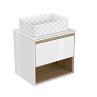 Тумба под раковину Cersanit Louna SP-SZ-LOU60-BL/Wh 60 со столешницей SP-SZ-LOU60-BL/Wh