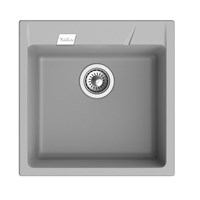 Кухонная мойка Rivelato Raum RM-50 grigio metallizzato, 50 x 51 см, кварц, цвет серый металлик RM-50 grigio metallizzato