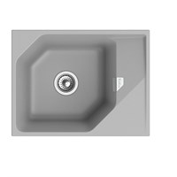 Кухонная мойка Rivelato Locus LS-65 grigio metallizzato, 65 x 50 см, кварц, цвет серый металлик LS-65 grigio metallizzato