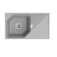 Кухонная мойка Rivelato Locus LS-85 grigio metallizzato, 85 x 50 см, кварц, цвет серый металлик LS-85 grigio metallizzato