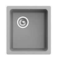 Кухонная мойка Rivelato Berkana BK-35 grigio metallizzato, 41,5 x 45,5 см, кварц, цвет серый металлик BK-35 grigio metallizzato