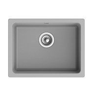 Кухонная мойка Rivelato Berkana BK-50 grigio metallizzato, 56 x 43 см, кварц, цвет серый металлик BK-50 grigio metallizzato