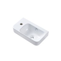Раковина Aquame AQM5005L/R, 45 см, подвесная, с отверстием под смеситель, установка левая/правая, цвет белый AQM5005L