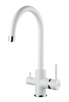 Смеситель Paulmark Essen Es213211-431 для кухонной мойки, с подключением к фильтру, белый матовый Es213211-431