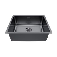 Мойка кухонная Paulmark Yuni YU54-GM, 54 см, нержавеющая сталь, PVD покрытие, цвет вороненая сталь YU54-GM