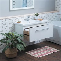 Тумба с раковиной подвесная Dreja Big Inn 65 см, белый 77-0201W-com