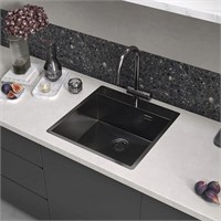 Мойка кухонная Reflexion Iseo RX2250BL, 50 см, нержавеющая сталь, PVD-покрытие вороненая сталь, gunmetal RX2250BL