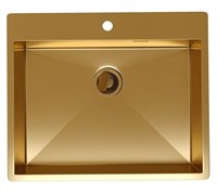 Мойка кухонная Reflexion Iseo RX2260GD, 60 см, нержавеющая сталь, PVD-покрытие золото брашированное RX2260GD