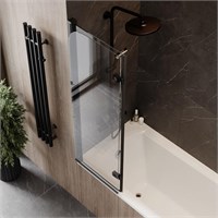 Шторка на ванну 100х140 см Maretti Valentina VA41R100140097-560, профиль черный va41r100140097-560