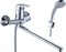 Смеситель для ванны и душа Rossinka Silvermix D40-32 однорычажный с лейкой и шлангом, настенное крепление, хром - фото 163947