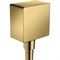 Шланговое подсоединение Hansgrohe Fixfit Square 26455990 с клапаном обратного тока Полированное золото - фото 390121