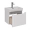 Тумба под раковину Lemark Buno mini 50 см, подвесная, планка серая матовая, цвет белый глянец, LM05BM50T LM05BM50T