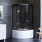 W90G-401A090BT Душевое ограждение Gem Deep 1/4 Rond 90x90 стекло прозрачное, профиль черный матовый, W90G-401A090BT