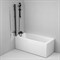 W90BS-D080-140BT Gem Шторка на борт ванны 80х140, поворотная, профиль черный мат, стекло прозрачное W90BS-D080-140BT