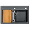 Мойка кухонная Alveus Granital Atrox 40 Carbon-G91 790х500х195 с сифоном, черная 1140447